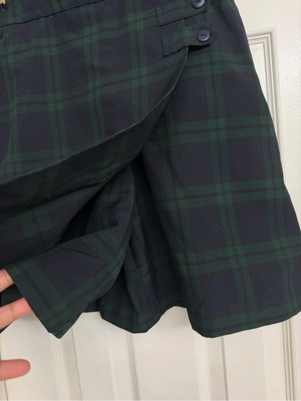 7116 Green and Navy Plaid Women’s A-Line Skirt Uniform